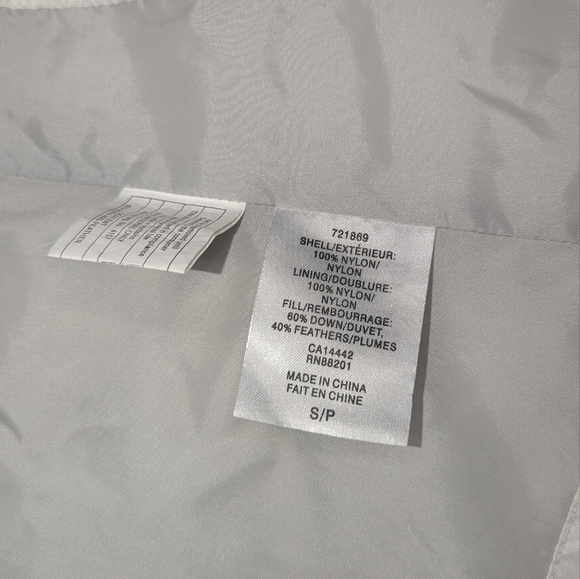 Down Feather Filled White Puffer Vest Mondetta Size Small - Picture 5 of 7